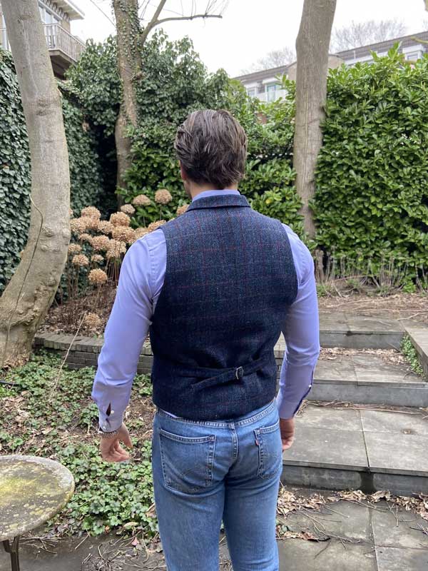 DF Harris Tweed Waistcoat Met Revers 613