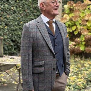 Harris Tweed Jacket "London" In Anthra Check