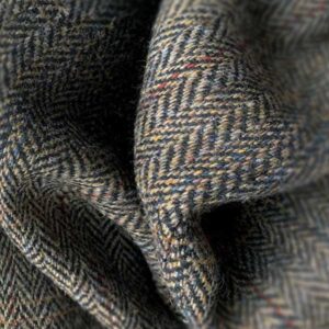 Harris Tweed Jacket "London" In Highland Green Herringbone