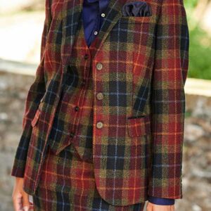 Harris Tweed Dames Jasje "Carola" In Check Of Island