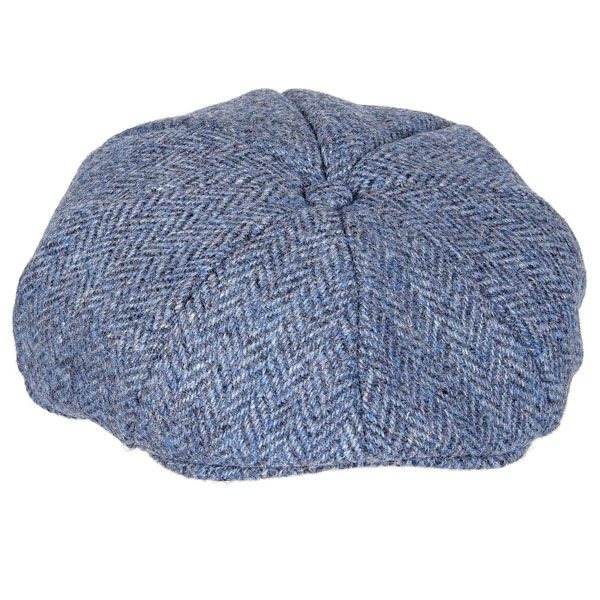 Peaky Blinders Pet, Grijs-Blauw Visgraat Harris Tweed