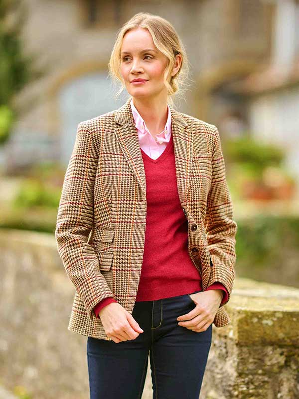 Harris Tweed Dames Jasje "Carola" In Scottish Check