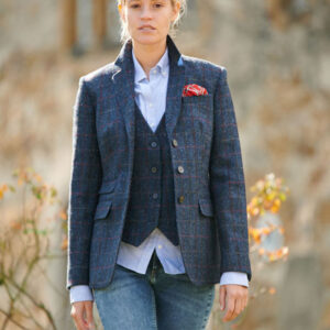 Harris Tweed Dames Jasje "Carola" In Scottish Blue
