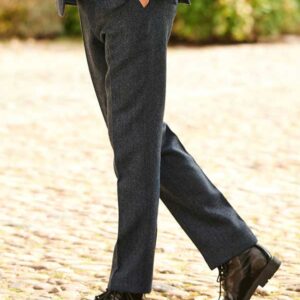Harris Tweed Pantalon "Mr. Miller" In Blue Herringbone