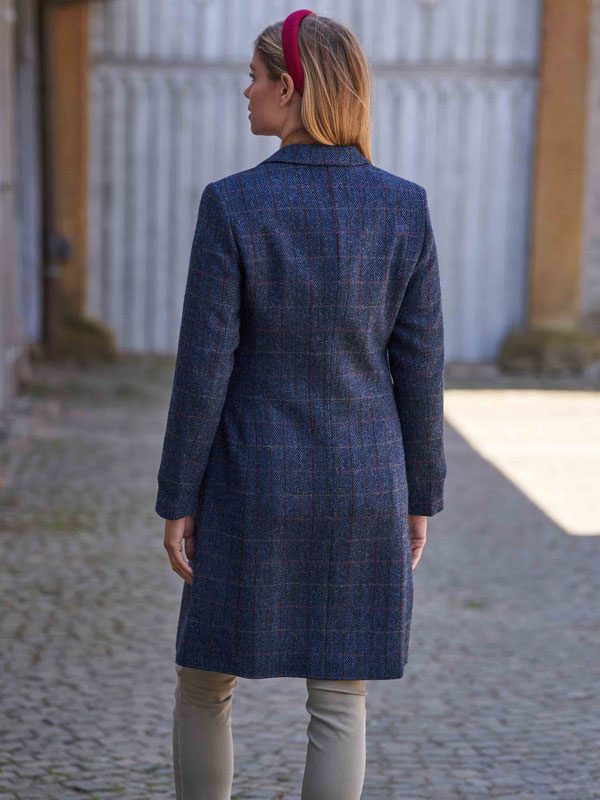 Harris Tweed Damesjas "Emilia" In Scottish Blue