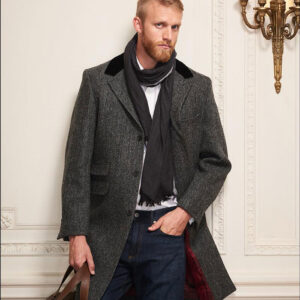 Harris Tweed Overjas, Chelsea Overcoat - Charcoal