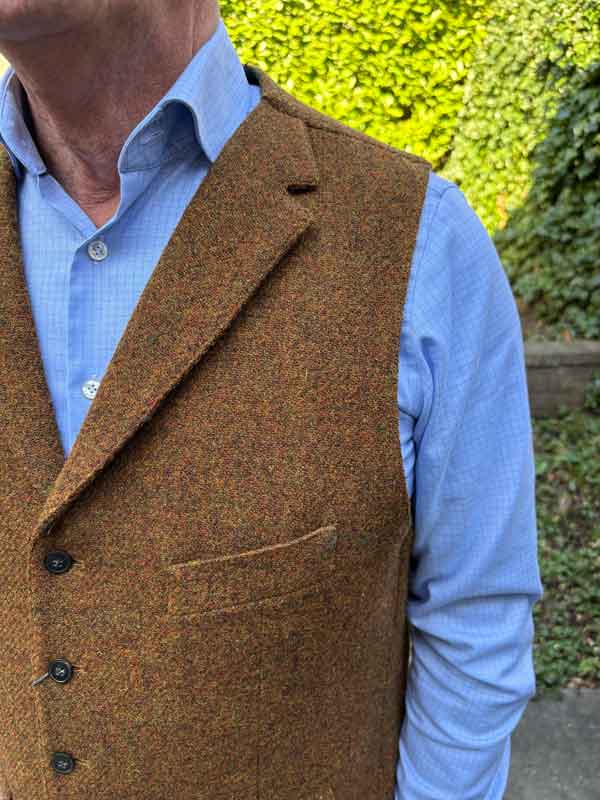 Harris Tweed Vestje "Wales" Met Revers In Multicolor Rust