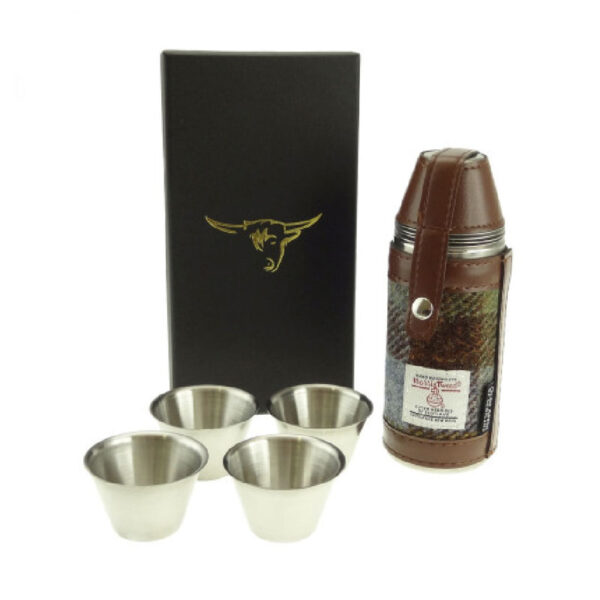 Harris Tweed Hunting Flask In Macleod Tartan