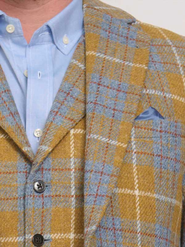 Harris Tweed Jacket "London" In Amber Check