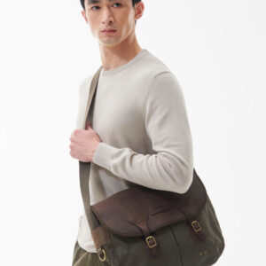 Barbour Wax Leather Tarras Bag Olive