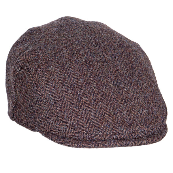 Harris tweed Flat cap Donker Bruin Visgraat