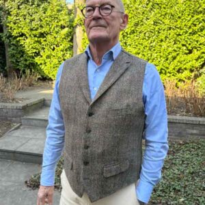 Harris Tweed Vestje "Wales" Met Revers In King of Tweed
