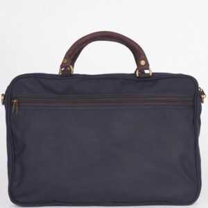 Barbour Wax Leather Briefcase Navy