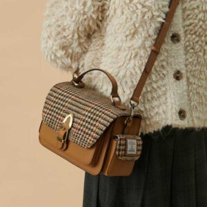Harris Tweed Crossbody, The Melrose, Beige Dogtooth