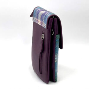 Harris Tweed Mini Crossbody Bag in Green/Purple Plaid