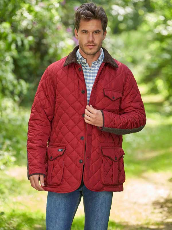 Heren SteppJack "Boston" Met Harris Tweed Details In Red Dahlia
