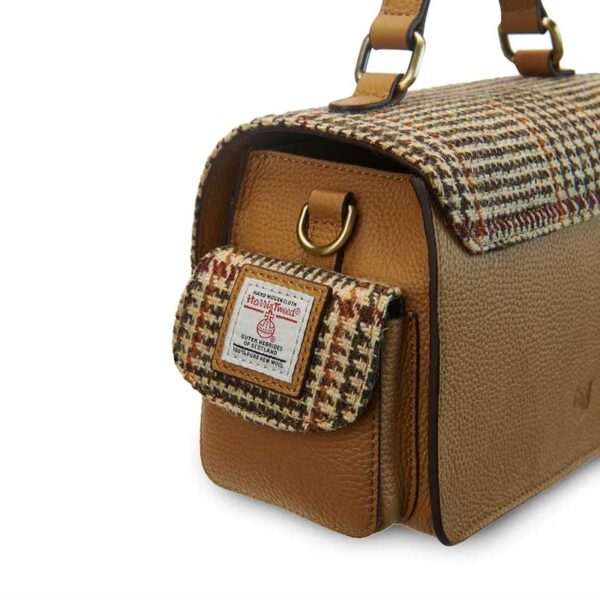Harris Tweed Crossbody, The Melrose, Beige Dogtooth