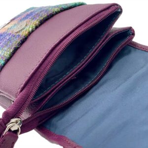Harris Tweed Mini Crossbody Bag in Green/Purple Plaid