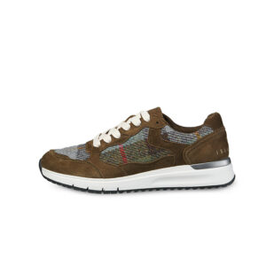 Harris Tweed The Rosie Trainer Shoe Chestnut Blue Tartan