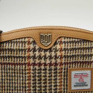 Harris Tweed Shoulder Bag, The Ailsa, Beige Dogtooth