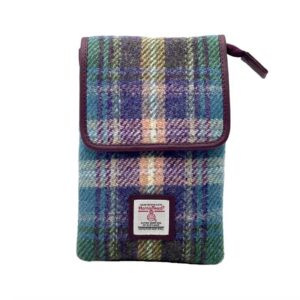 Harris Tweed Mini Crossbody Bag in Green/Purple Plaid