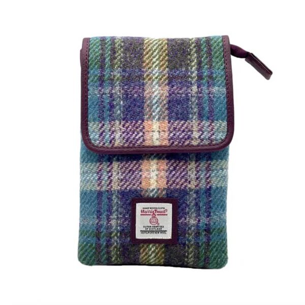 Harris Tweed Mini Crossbody Bag in Green/Purple Plaid