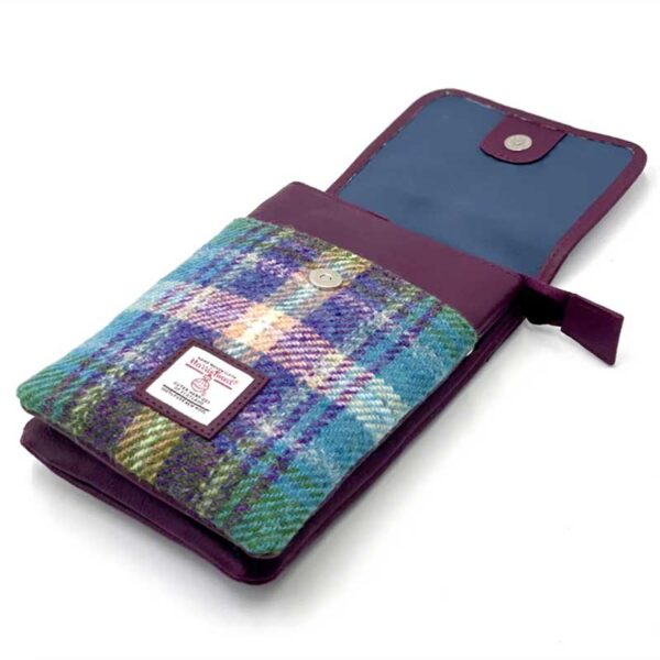 Harris Tweed Mini Crossbody Bag in Green/Purple Plaid