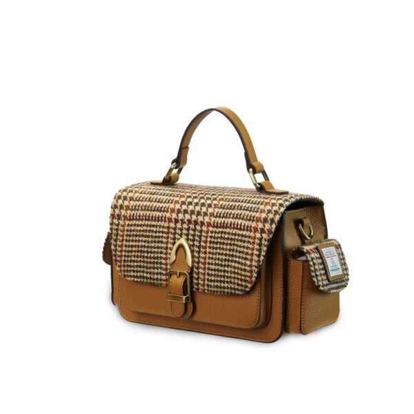 Harris Tweed Crossbody, The Melrose, Beige Dogtooth