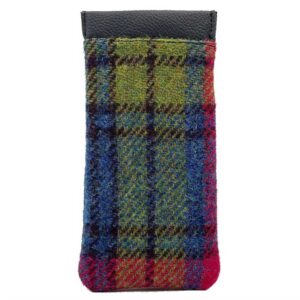 Harris Tweed Glasses Sleeve in Blue/Pink Check