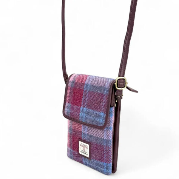 Harris Tweed Mini Crossbody Bag In Pastel Pink
