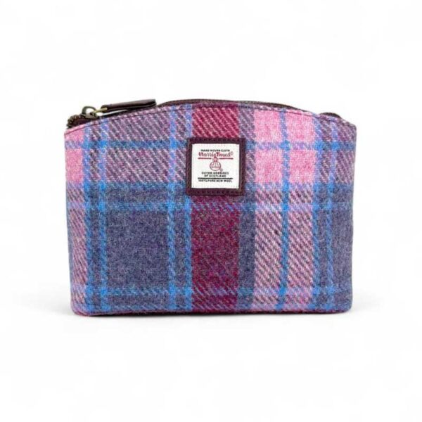 Harris Tweed Cosmetic Bag In Pastel Pink