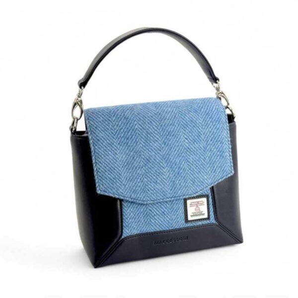 Harris Tweed Highland Messenger Bag In Sky Blue