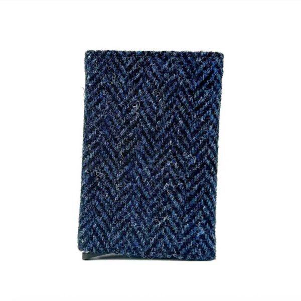 Harris Tweed Pop Up Card Holder In Blue