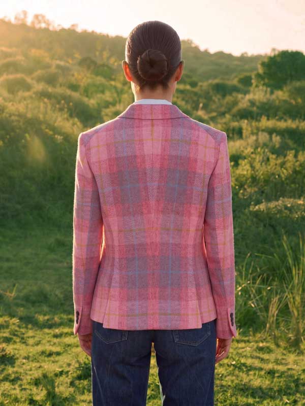 Harris Tweed Dames Blazer "LadiesClub" in Rose Punk Check