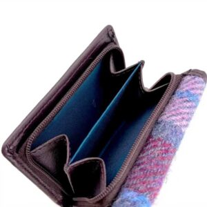 Harris Tweed Trifold Purse In Pastel Pink