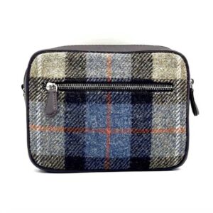 Harris Tweed Camera Bag In Blue/Brown Check