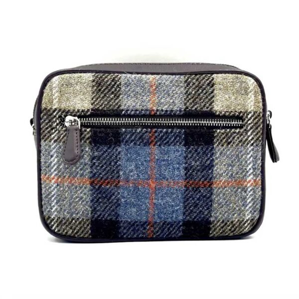 Harris Tweed Camera Bag In Blue/Brown Check