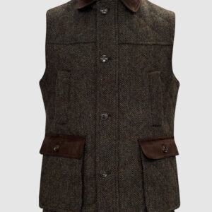 Harris Tweed Gilet, Bodywarmer - Brown