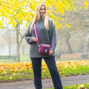 Harris Tweed Camera Bag In Purple Check