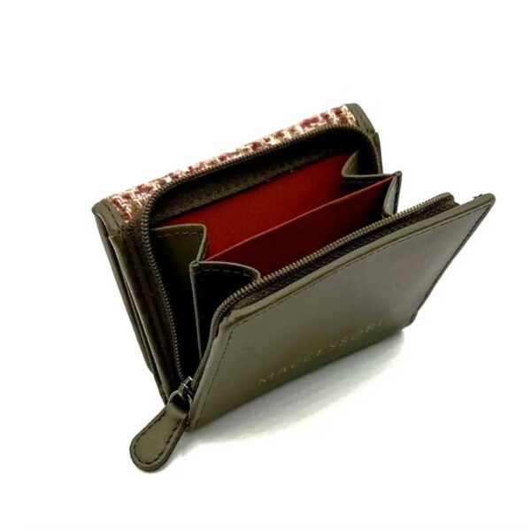 Harris Tweed Trifold Purse In Maple