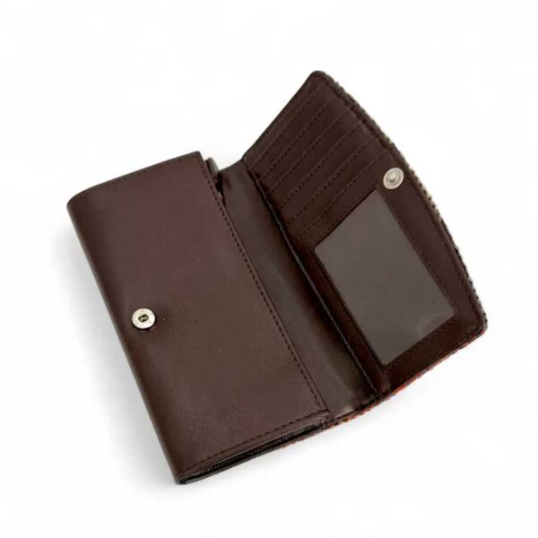 Harris Tweed Ladies Envelope Purse In Blue/Brown Check