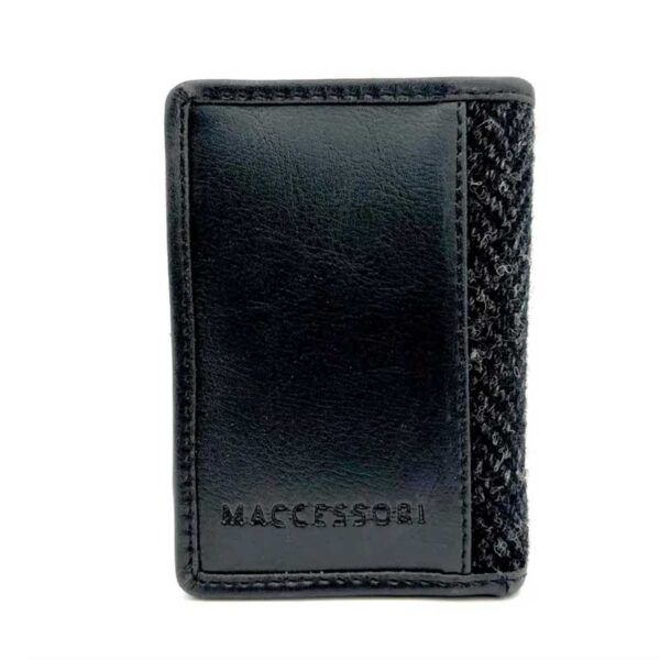 Harris Tweed Card Holder In Charcoal