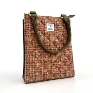 Harris Tweed Quilt Mini Tote Bag In Maple