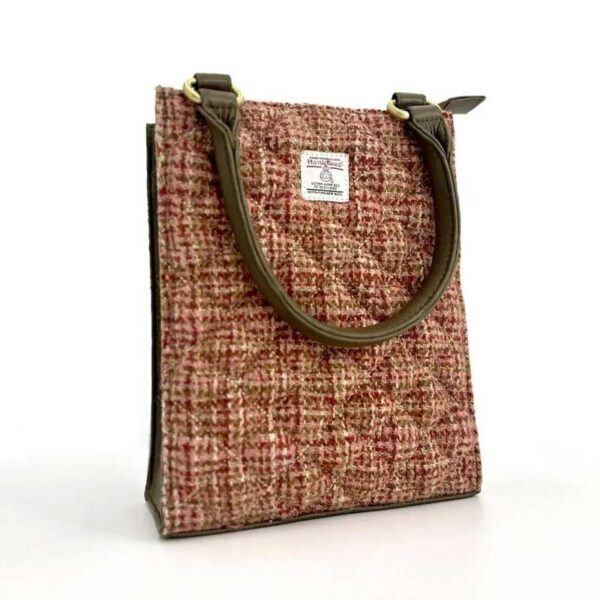 Harris Tweed Quilt Mini Tote Bag In Maple