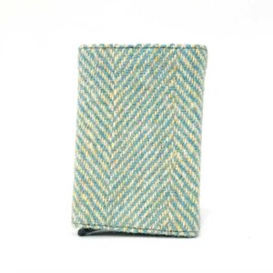 Harris Tweed Pop Up Card Holder In Turquoise Herringbone