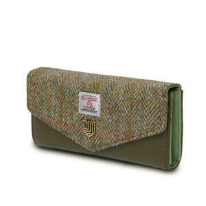 Harris Tweed Portemonnee, The Large Clasp, Chestnut Herringbone