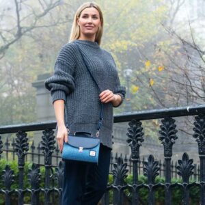 Harris Tweed Mini Day Bag In Sky Blue