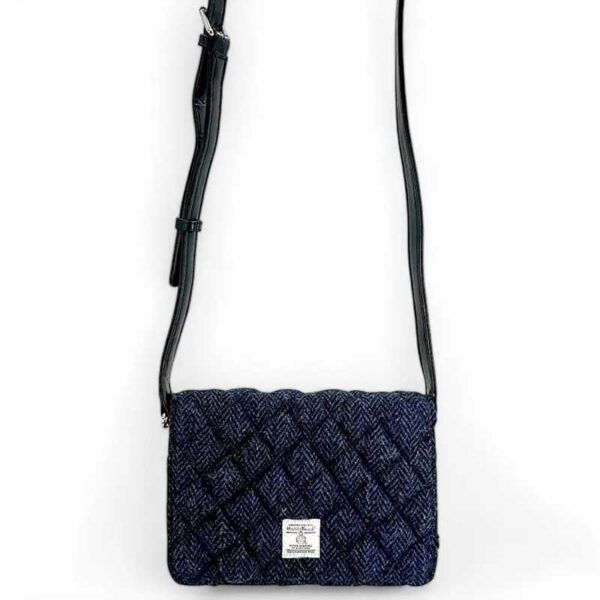 Harris Tweed Quilt Shoulder Bag In Blue