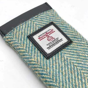 Harris Tweed Glasses Sleeve in Turquoise Herringbone