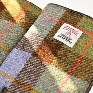 Men's Harris Tweed Gloves In Chestnut-Blue Tartan